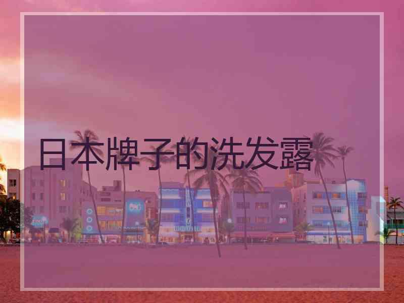 日本牌子的洗发露