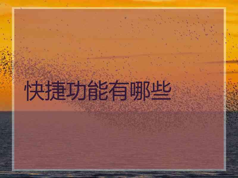 快捷功能有哪些
