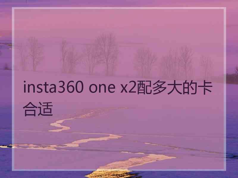 insta360 one x2配多大的卡合适