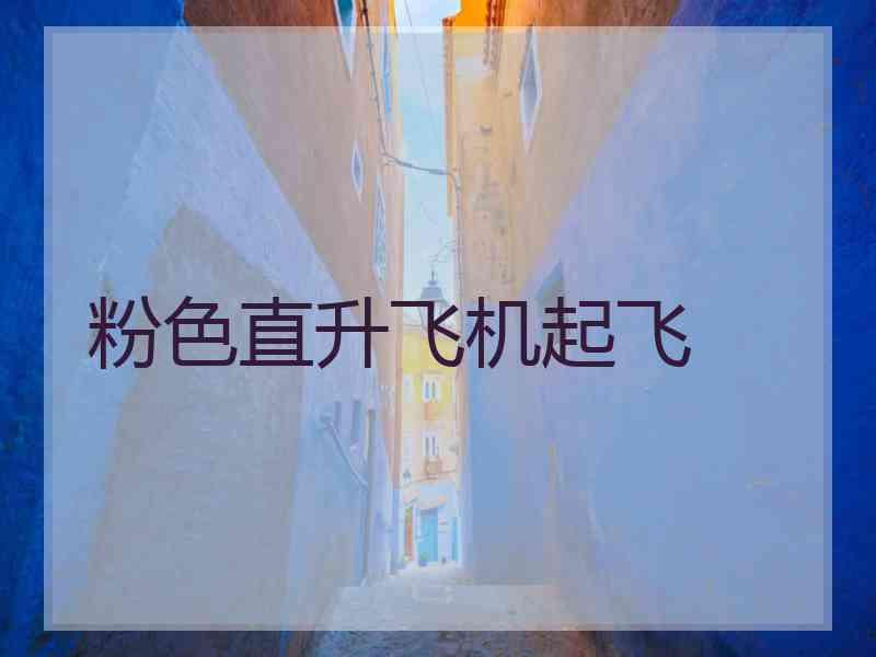 粉色直升飞机起飞
