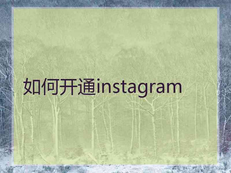 如何开通instagram