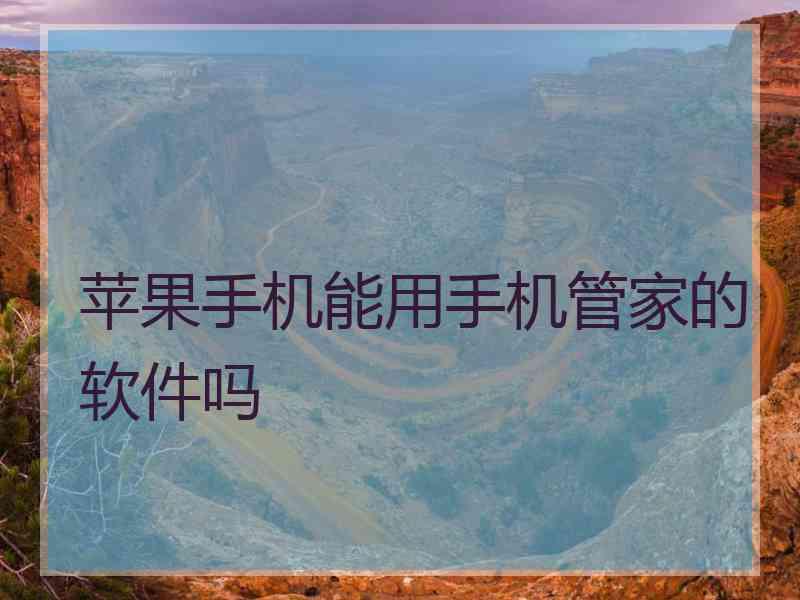 苹果手机能用手机管家的软件吗
