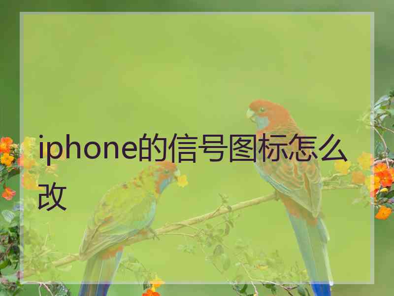 iphone的信号图标怎么改