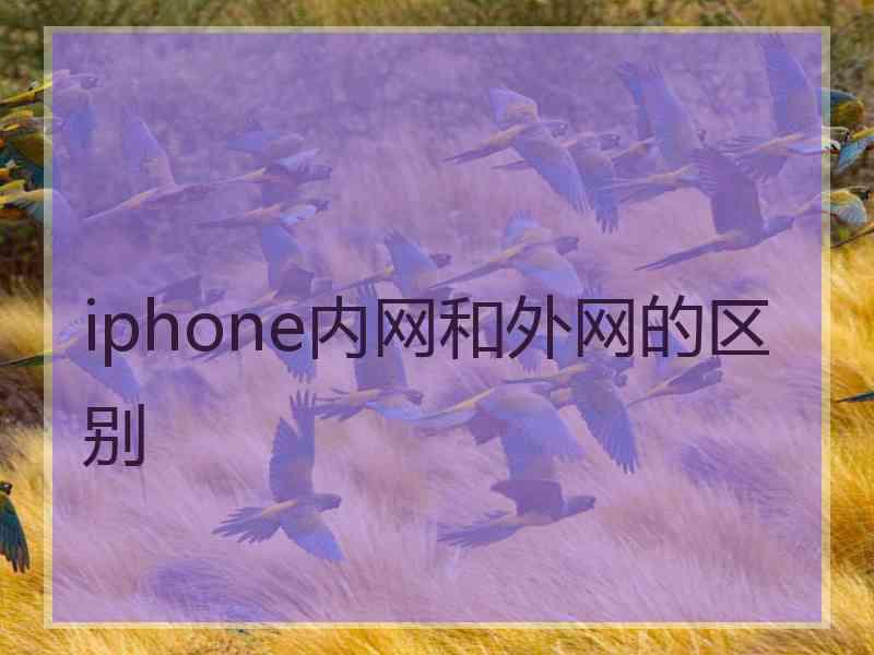 iphone内网和外网的区别