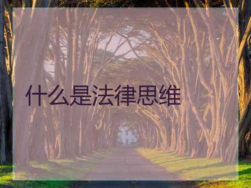 什么是法律思维