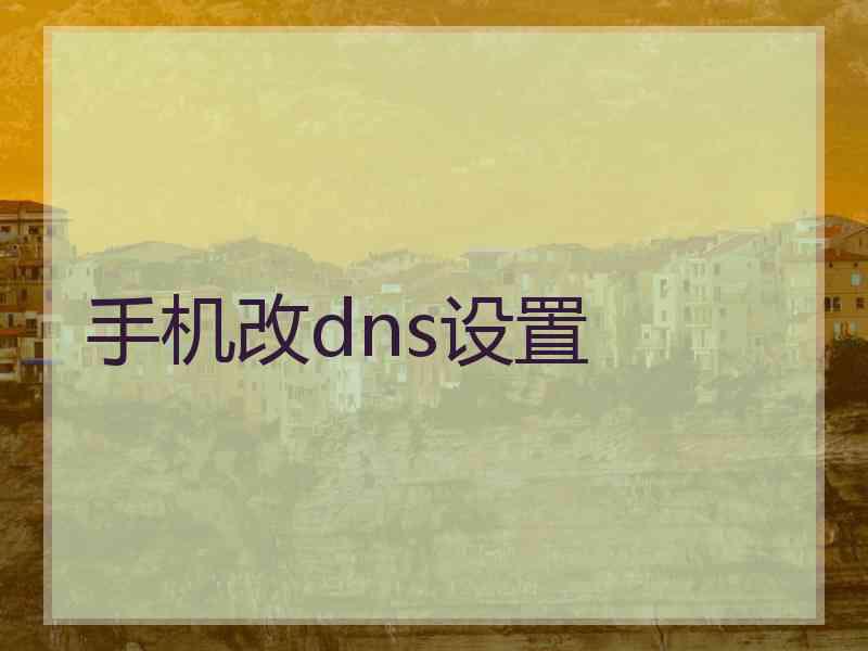 手机改dns设置