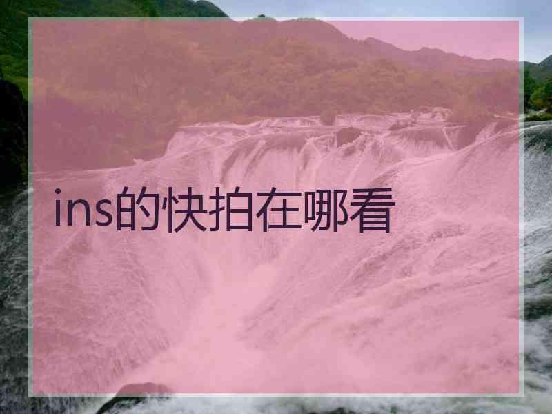 ins的快拍在哪看