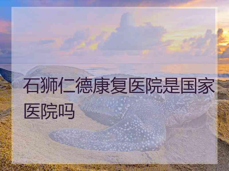 石狮仁德康复医院是国家医院吗