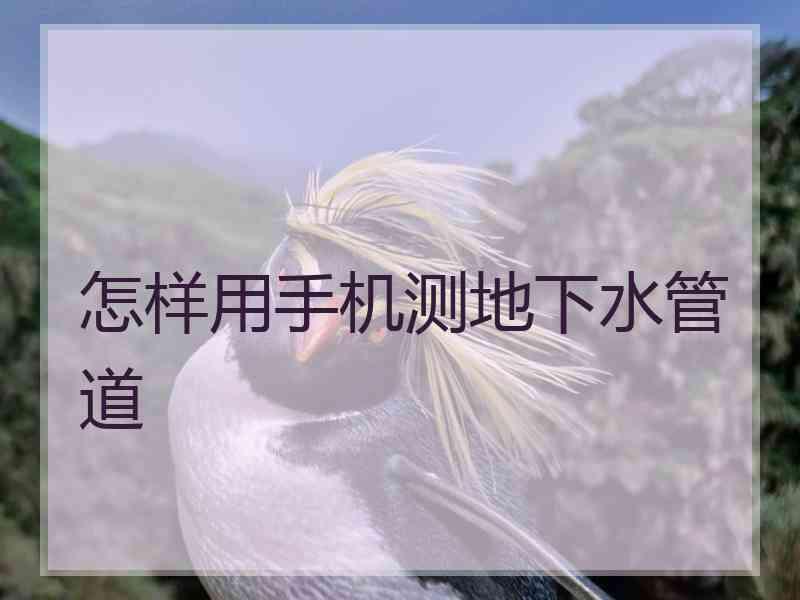 怎样用手机测地下水管道
