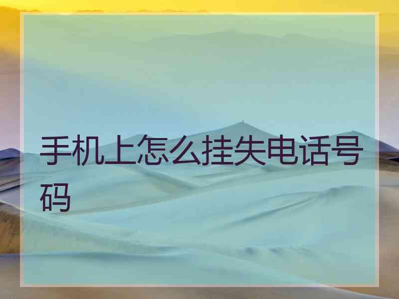手机上怎么挂失电话号码