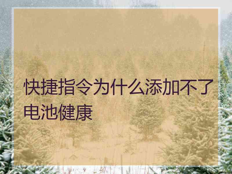快捷指令为什么添加不了电池健康