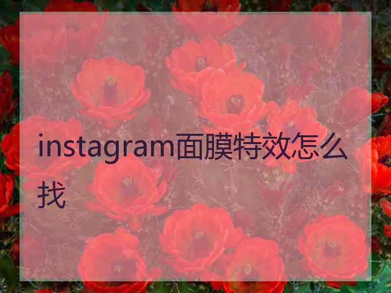 instagram面膜特效怎么找