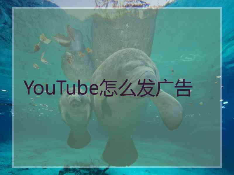 YouTube怎么发广告