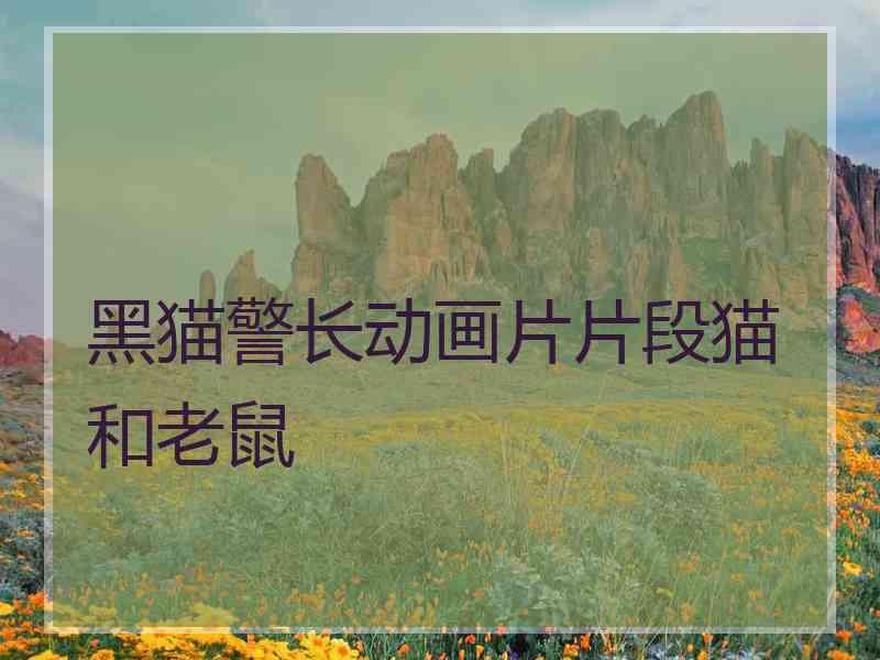 黑猫警长动画片片段猫和老鼠