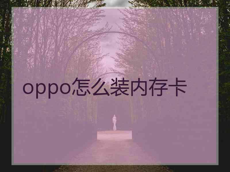 oppo怎么装内存卡