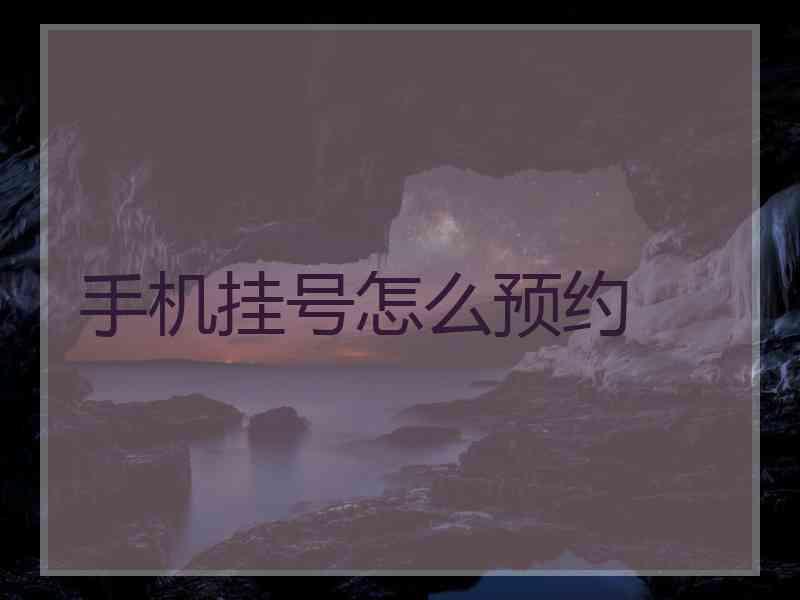 手机挂号怎么预约