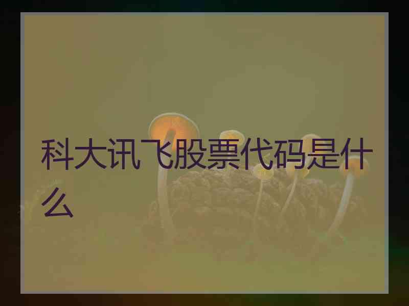 科大讯飞股票代码是什么