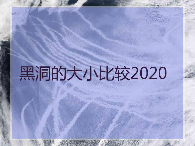 黑洞的大小比较2020