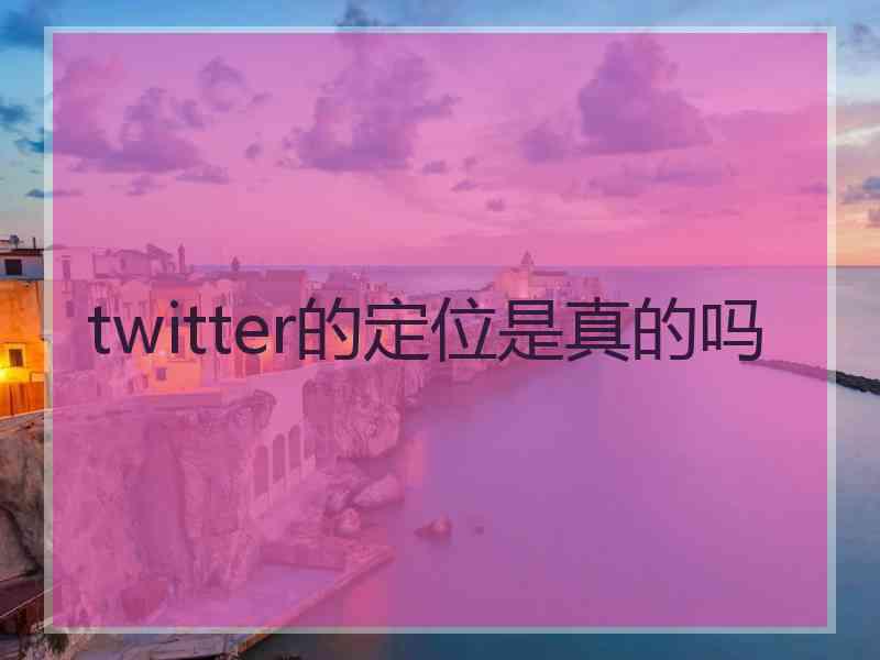 twitter的定位是真的吗