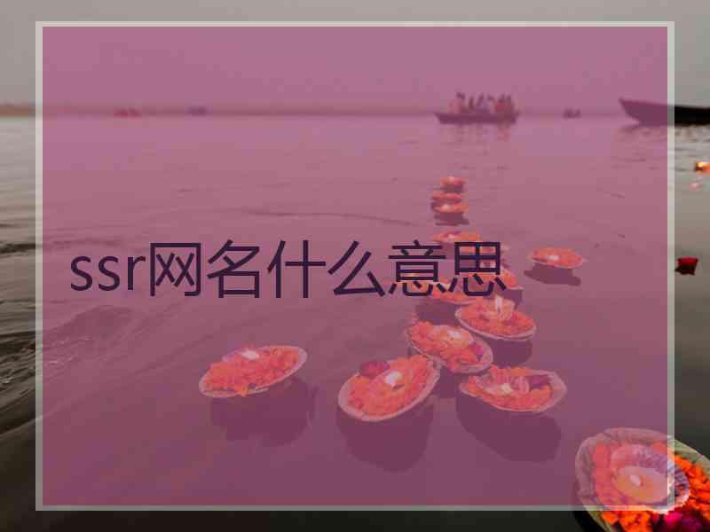 ssr网名什么意思