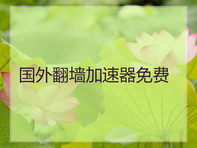 国外翻墙加速器免费