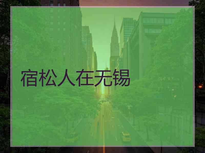宿松人在无锡