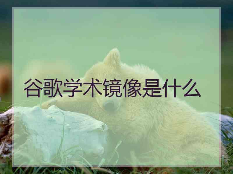 谷歌学术镜像是什么
