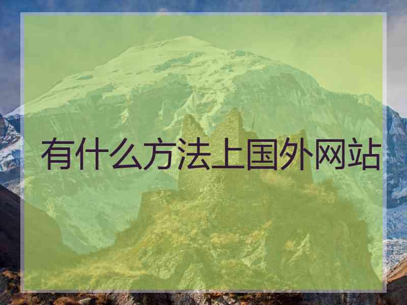 有什么方法上国外网站
