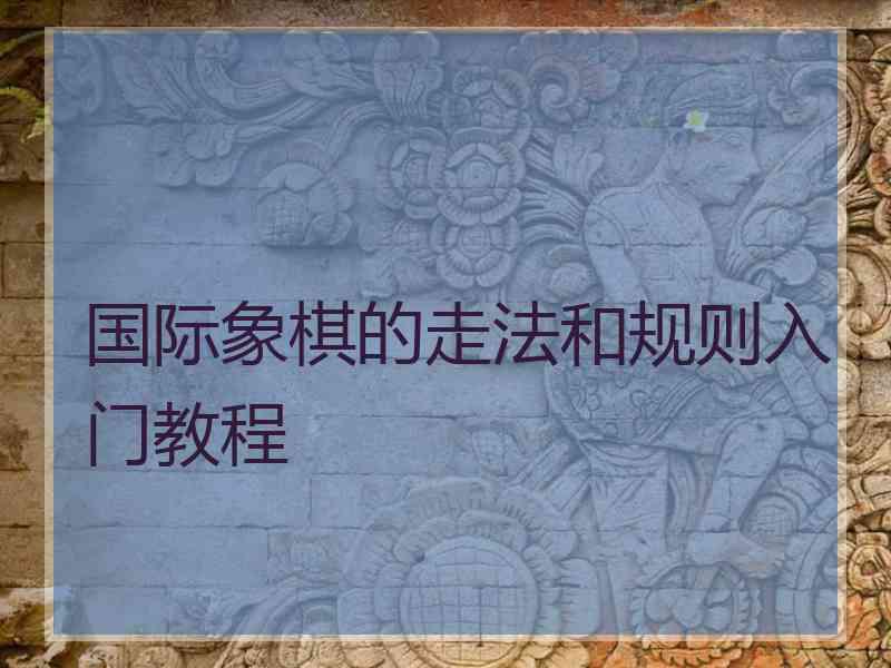 国际象棋的走法和规则入门教程
