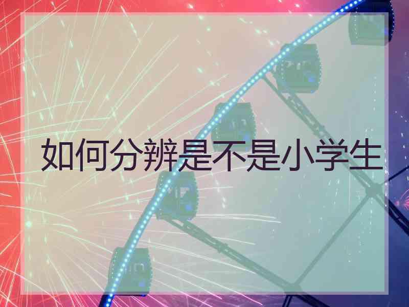 如何分辨是不是小学生