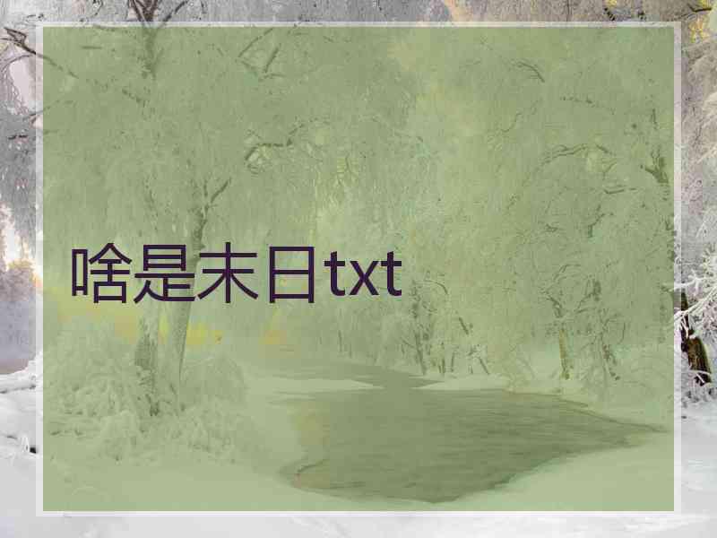 啥是末日txt