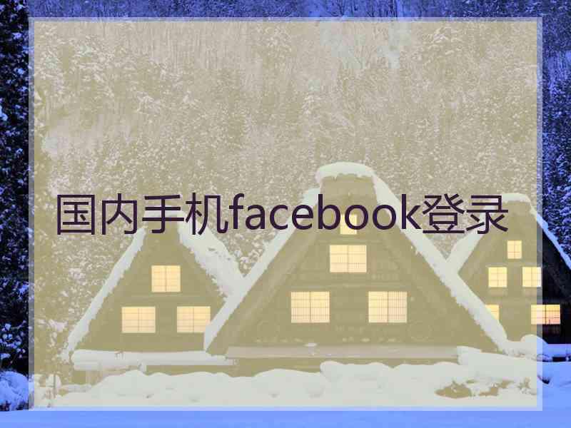 国内手机facebook登录