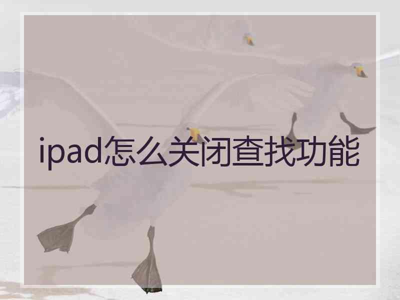 ipad怎么关闭查找功能