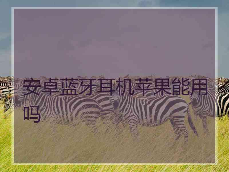 安卓蓝牙耳机苹果能用吗