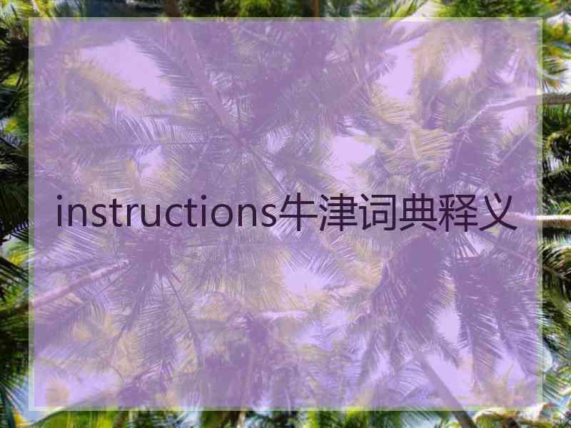 instructions牛津词典释义