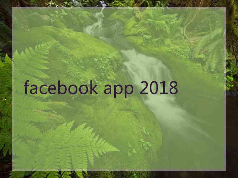 facebook app 2018