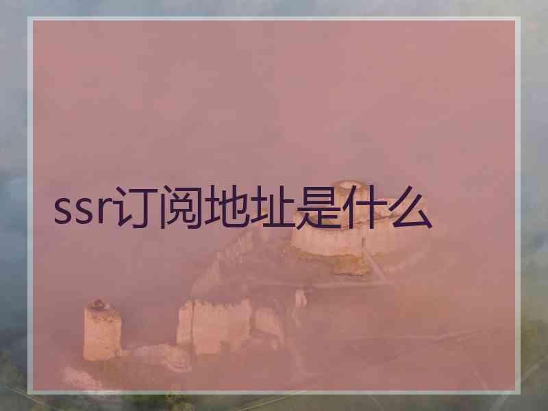 ssr订阅地址是什么