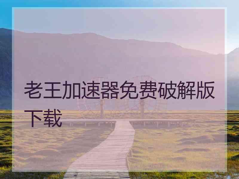 老王加速器免费破解版下载