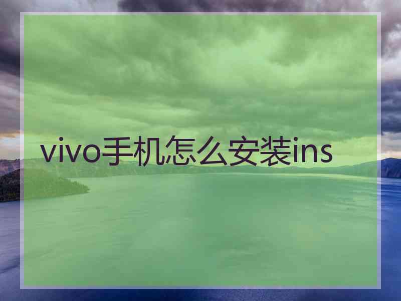 vivo手机怎么安装ins