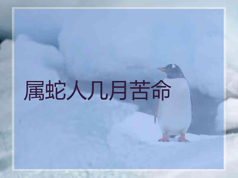 属蛇人几月苦命