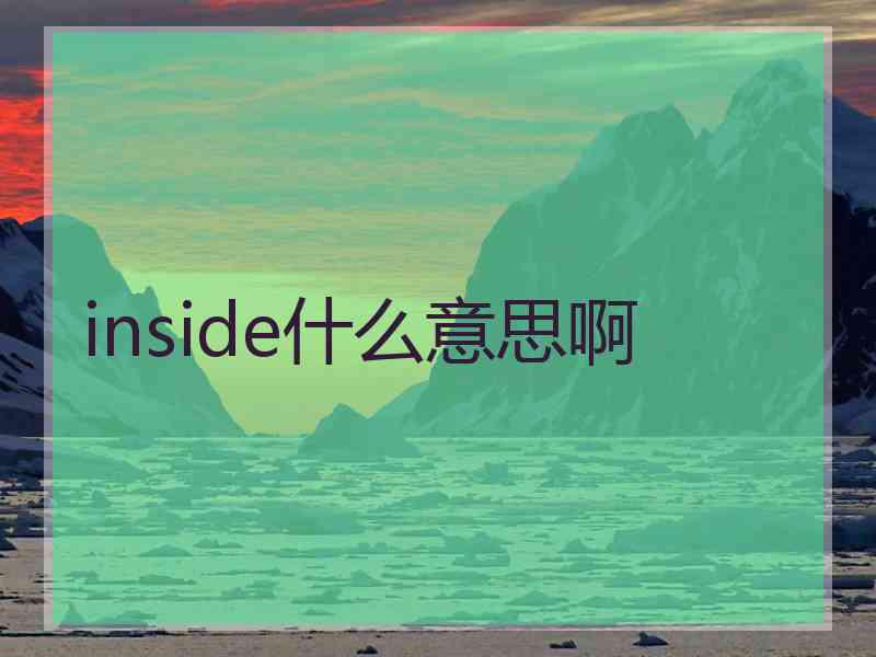 inside什么意思啊