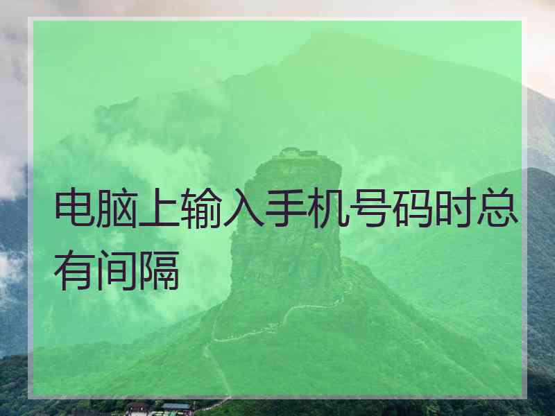 电脑上输入手机号码时总有间隔