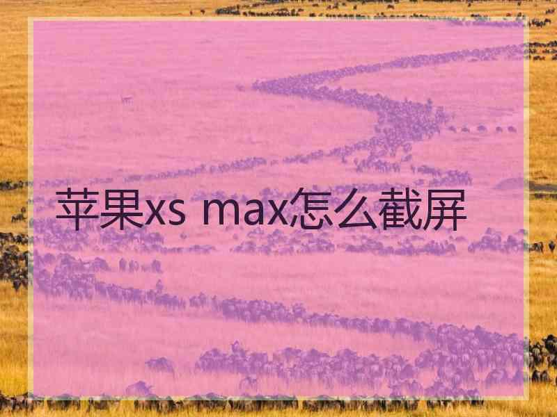 苹果xs max怎么截屏