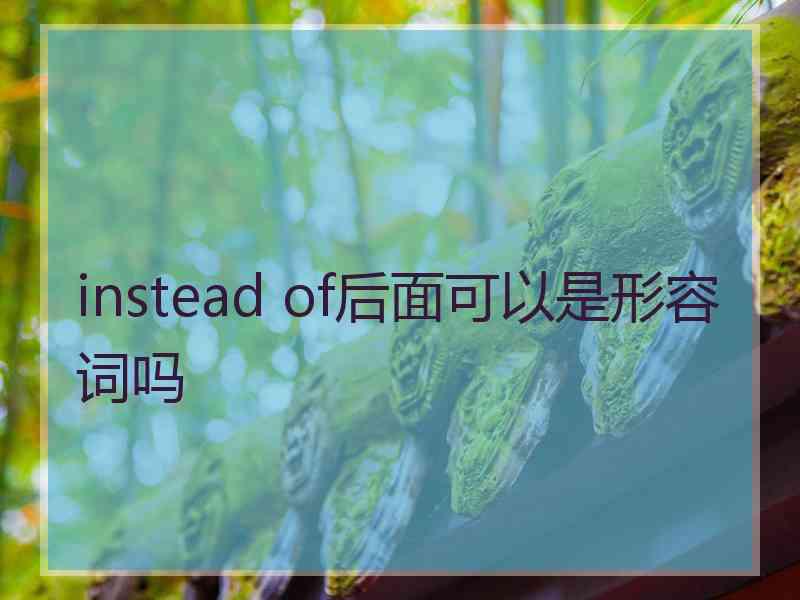 instead of后面可以是形容词吗