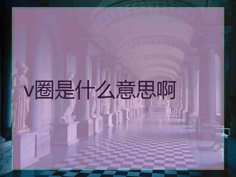 v圈是什么意思啊