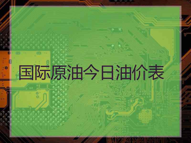 国际原油今日油价表