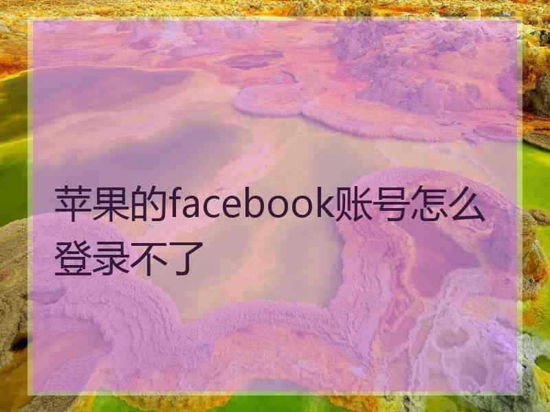 苹果的facebook账号怎么登录不了