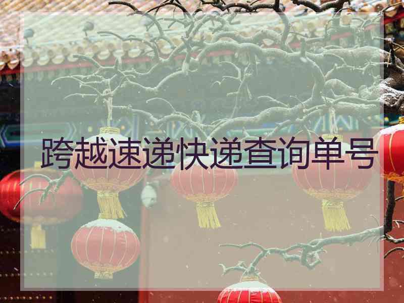 跨越速递快递查询单号