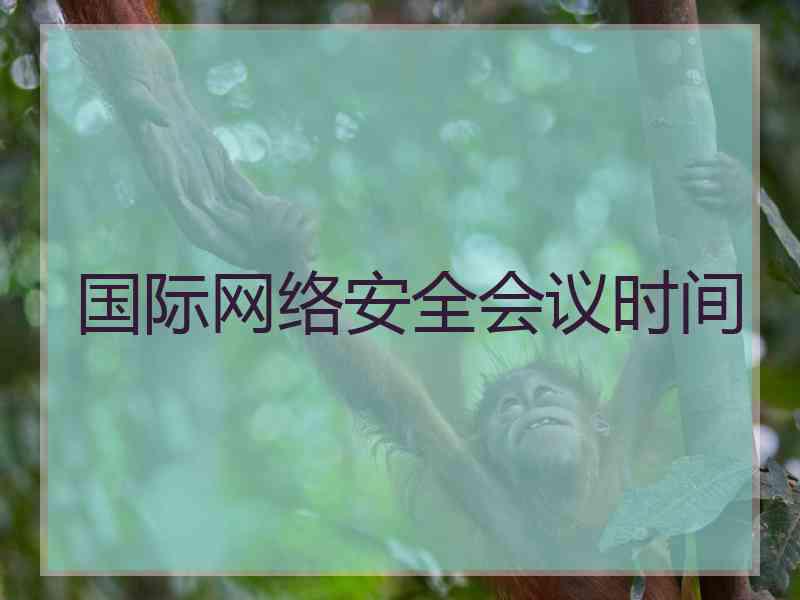 国际网络安全会议时间