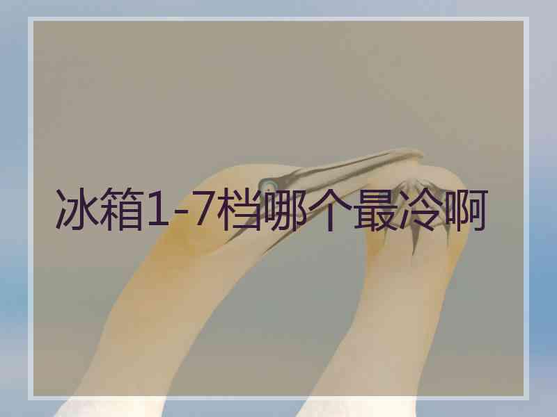 冰箱1-7档哪个最冷啊
